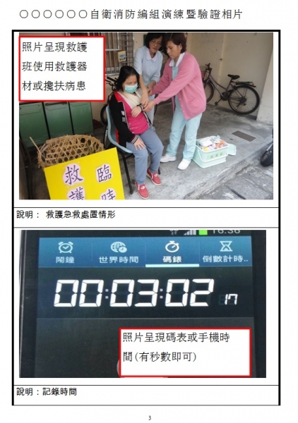 工作人員帶領現場人員演練逃生，安全門及緊急避難動線實作。